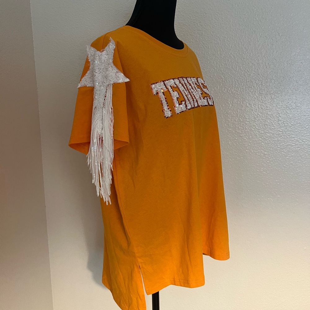 Orange Tennessee T-Shirt with Star Fringe